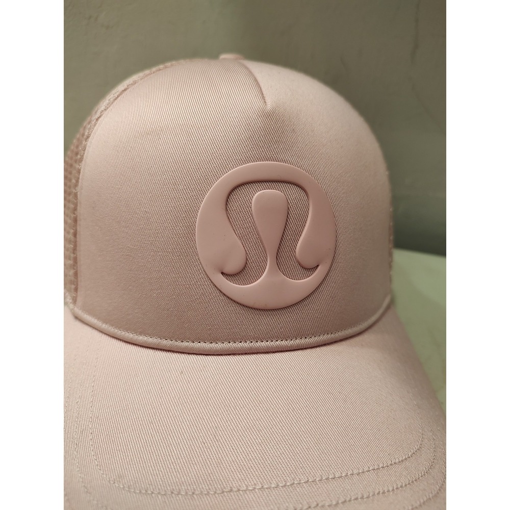 Lululemon Trucker Hat Logo Pink Unisex Cap L/XL Snapback Adjustable Mesh Back - Picture 2 of 9